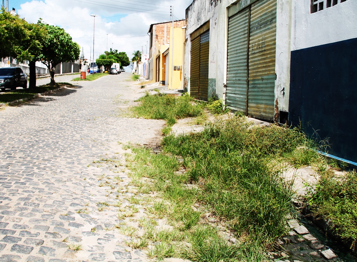 Estância: Buracos e matos tomam conta da rua Jadiel Lopes no Bairro Alagoas